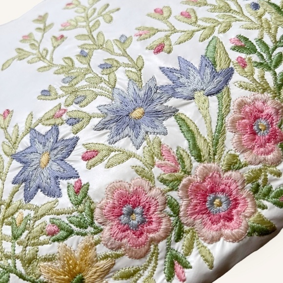 Vintage 50s Marheta Floral Embroidered Vinyl Shoulder Bag - Picture 5 of 15